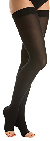 Relaxsan M1170A (Negro 4-XL) medias autoadhesivas punta abierta compresión clase 1 - K1 microfibra
