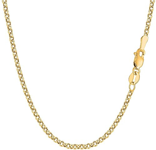 PRINS JEWELS 14 Karat / 585 Gold Rund Erbskette Rolo Link kette Gelbgold Unisex - Breite 2.70 mm - Länge Wählbar (45)