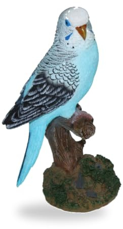 2 Deko Figuren Wellensittiche je 16 cm, Figur Dekoration Tier Tier Vogel Vögel Wellensittich