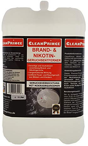 10 Liter Brand- and Nicotine Smell Remover,Burning Smell Remover Neutralizer Nicotine Smell,Smoke Scent,Food Odors Moder Musty Odors Fire Smoke Cigarettes Zigarettenduft Modergeruch cleanprince