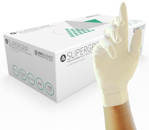 UNIGLOVES Advanced - Guantes de látex para estudio, color natural