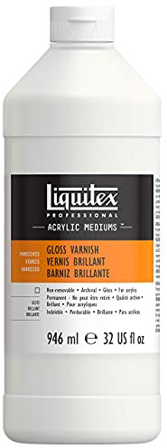 Liquitex 6232 Glanz Firniss, Fixativ für Acrylfarben, glänzender Oberflächenschutz, 946 ml Flasche