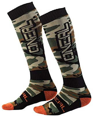 O'NEAL | Calcetines de Motocross | Motociclismo Enduro | Material que absorbe el sudor, malla reforzada, tejido duradero | Calcetines PRO MX WOODS CAMO | Negro Verde | Talla única