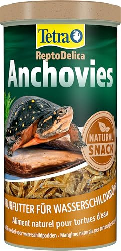 Tetra ReptoDelica Anchovies Schildkröten-Futter - Naturfutter aus 100% kleinen, getrockneten Fischen, 1 L Dose
