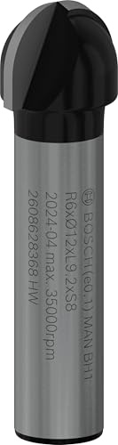 Bosch 1x PRO Hohlkehlfräser, R 6, S 8 | für Weichholz, Hartholz, Ø 12 mm, Professional Zubehör Oberfräsen, Kantenfräse