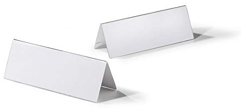 Durable Tischnamensschild aus Acryl - Dachform, HxB 61/122 x 150 mm - VE 30 Stk - Namensschild Schild Tischschild Tischschilder