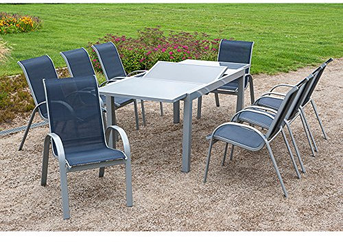 Merxx Tischgruppe Siena aus Aluminium 7-teilig
