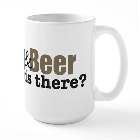 CafePress Fishing & Beer Mugs 15 oz (444 ml) Ceramic Coffee Mug