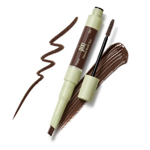 Pixi Natural Brow Duo - Deep Brunette, Precision Pencil & Tinted Gel, Waterproof Brow Shaper for All-Day Hold, Paraben-Free, 0.2oz