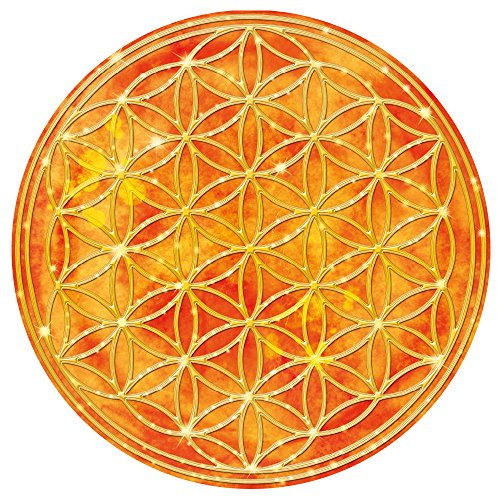 Kiwistar - Wandtattoo Wohnzimmer Blume des Lebens - Baum 20 x 20 cm, Feuer_bunt - selbstklebendes Wandtattoo Wanddeko für Wohnzimmer, Flur, Schlafzimmer kreative Wandgestaltung Moderne Wanddekoration
