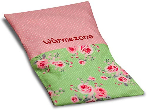 MEIN-NAME - personalisiertes Wärmekissen Rosenglück Rosa mit Namen 19x22 cmmit Wunschnamen vom Baby oder Kind, Körner Kissen, Babygeschenk für Mädchen und Jungen