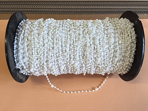 cg-sonnenschutz 40 Stück Clips mit Kette/Abstandskette/Verbindungskette für 89 mm Vertikaljalousie - Lamellen Vorhang Vorhang-Lamellen weiß aus Kunststoff