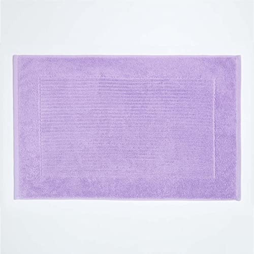 HOMESCAPES Imperial Plain Lilac Bath Mat 50 x 80 cm - Super Soft Bathroom Mat - 100% Turkish Cotton Shower Mat