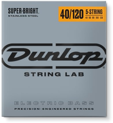 Jim Dunlop Super Bright Stainless Steel Bass Strings 40-120 | 5-String