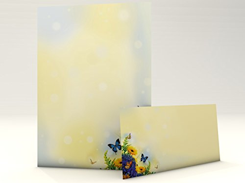 Motivpapier Set mit Umschlag Sommertraum 50 Blatt A4 und 50 passende Kuverts