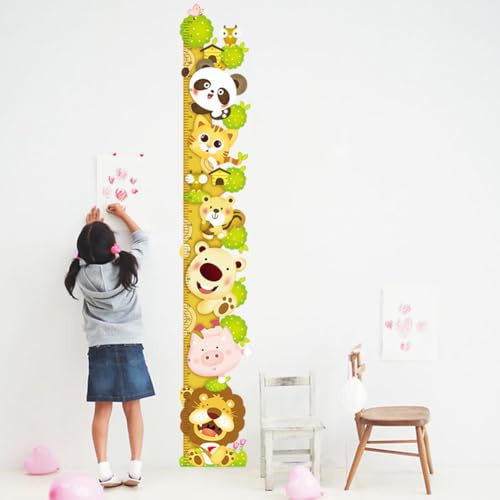 ufengke® Cute Cartoon-Katze Löwe Panda Messlatten Wandsticker (0Cm-180Cm), Kinderzimmer Babyzimmer Entfernbare Wandtattoos Wandbilder