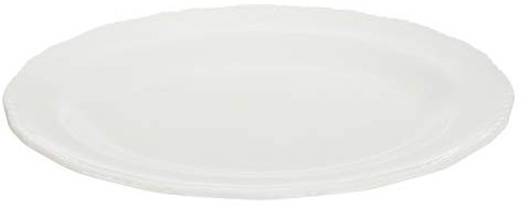 Premier Housewares Embossed Porcelain Oval Platter - 29.5 x 23 cm, White