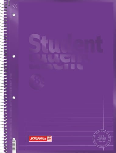 BRUNNEN Collegeblock Premium Student Colour Code | A4, Lineatur 27, 80 Blatt, purple