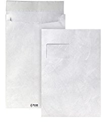 Tyvek Faltentasche mit Spitzboden C4 (324x229x20mm) haftklebend mit Fenster weiß 55g 100 Stück