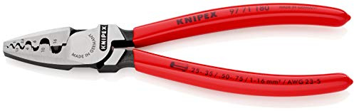 KNIPEX Pince à sertir pour embouts de câble sur carte LS, 97 71 180 SB | Gainées en plastique 180 mm