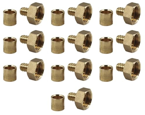 - Raccord à glissement - Lot 10 Raccords PER à glissement Ø16 - Femelle écrou libre 1/2(15/21)