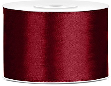 Satinband Dekoband 50 mm breit (dunkelrot) Schleifen bilden Geschenkband