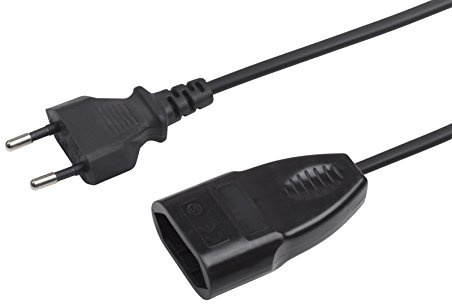 Meister Kunststoff-Verlängerungskabel mit Euro-Kupplung 5 m – für innen (IP20) – Schuko-Kupplung – schwarz