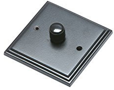 Traditional Smooth Black Iron Single Light Switch Dimmer Plate