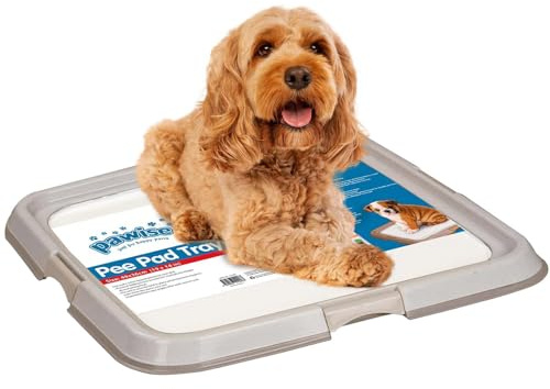 Pawise Dog Pee Pad Holder for Puppy, Puppy Pad Holder Tray, Pet Training Pee Pad, Indoor Potty Tray for Senior Dogs, Dog Toilet for Newborn Puppies, 23.5 x 23.5