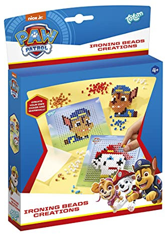 Totum Patrol Marshall und Chase Bügelperlen-Set mit vielen bunten Bügelperlen, 2x Bügelpapier und 2 Motiv-Vorlagen – TM Essentials 720039 Mittel, rot, blau, gelb