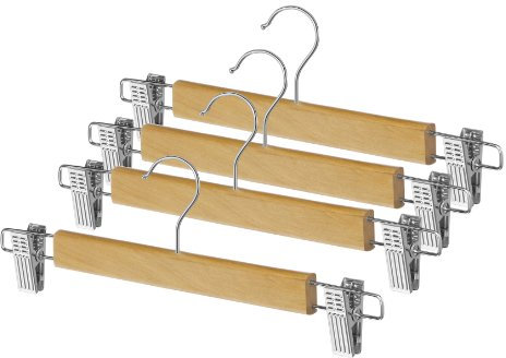 Whitmor 6026 – 716 Wood Slack Hangers, Naturale, Set di 4 Appendigonne