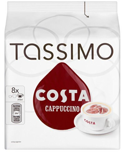 Tassimo Costa Cappuccino Coffee (16 pods, 8 servings)