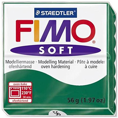 Staedtler Modelliermasse Fimo Soft 56g smaragd, weiche, leuchtende Farben, sofort modellierfähig, 8 Portionen, 0.12 pounds, grün, für Modellierung, Kind, Erwachsene