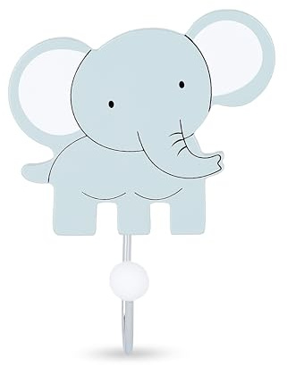Mousehouse Gifts Gancho percheros Infantiles con Forma de Elefante Gris Hecho en Madera para la habitación de niños y niñas