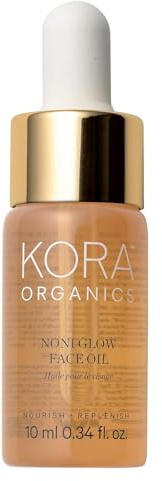 KORA Organics Noni Glow Hydrating Face Oil for All Skin Types, Lightweight Fast-Absorbing Facial Oil with Rosehip, Jojoba & Sea Buckthorn Oils for Smooth & Radiant Looking Skin, 0.34 fl oz