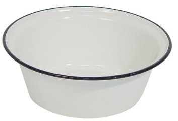 Krüger skål vit, 36 cm, vit-svart