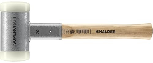 Supercraft Skonsam hammare, med vibrationsdämpande, ergonomiskt formad och lackerad Hickory-handtag | D = 70 mm | 3366.070