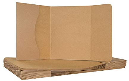 Fotomappe, bis 13 x 19 cm, mit Klappe, 3 mm Füllhöhe, Kraftkarton, Kraftpapier - 10er Pack
