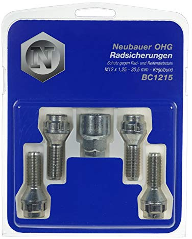 BC1215 Raddiebstahlsicherungsbolzen M12x1,25, Kegelsitz, Schaftlänge 30,5mm, Schlüsselweite 17mm /19mm