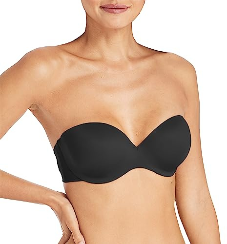 Maidenform Comfort Devotion - Soutien-gorge - Bandeau - Uni - Femme, Noir (Black/Body Beige), 90C