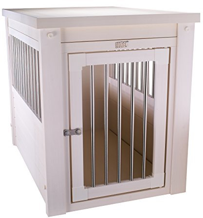 New Age Pet ecoFLEX Pet Crate/End Table, Medium, Antique White, Model:EHHC404M
