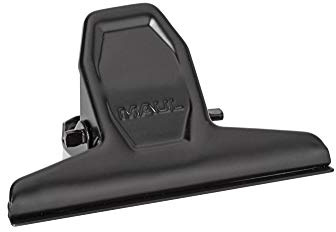 MAUL Papierklemme MAULpro schwarz Stahl 75 mm 200 Blatt | starker Halt für dicke Stapel, robuste Stahlqualität, zum Aufhängen griffbereit, kompakt für Büro Werkstatt Küche