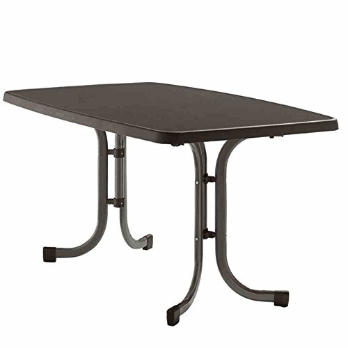 Sieger Boulevard-Klapptisch mit mecalit-Pro-Dekorplatte, 150 x 90 cm, eisengrau, Schieferdekor anthrazit
