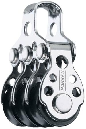 HARKEN Premium Segelbootblock, 16 mm, dreifache Riemenscheibe, hohe Belastung, ultraleichtes Kugellager, Teil 408