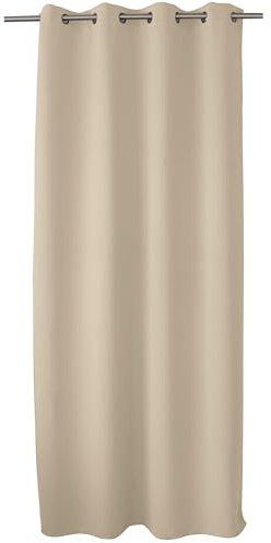 ED ENJOY HOME Rideau Occultant avec Œillets argentés, Beige Ivoire, 140x240cm, 100% Polyester, Tissu Certifié Oeko-TEX, Collection Réglisse