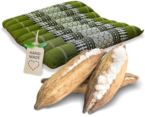 livasia Sitzkissen Stuhlauflage klein - 35x35x4,5cm - Bodenkissen gesteppt Indoor/Outdoor, Meditationskissen Yogakissen, Stuhlauflage Palettenmöbel, Steppkissen für Stuhl und Bank (Grün)