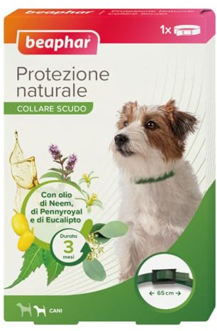 Beaphar Natural Protection, Adjustable Shield Collar for Medium Dogs, with Neem Oil, Up to 3 Months Protection, 65 cm