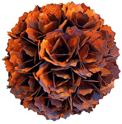 Gartenkugel Pusteblume, Deko Kugel im Retro Stil, Eisenkugel, Rost Finsh