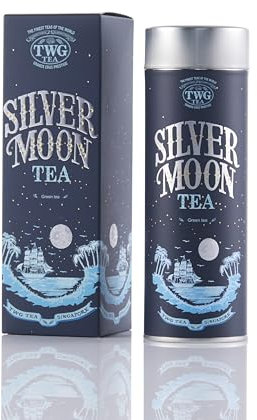 TWG Tea | Thé Silver Moon | Thé Vert | Fruits Rouges et Vanille | Boîte Haute Couture, 100G | Coffret Cadeau
