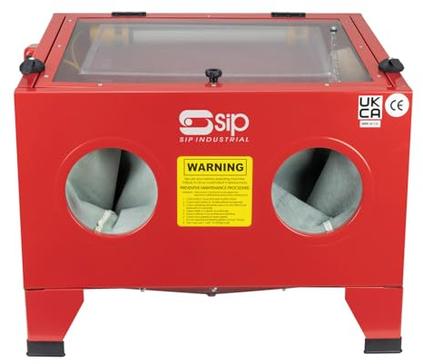 SIP Sandblast Cabinet with Air Sandblaster Gun - Portable Abrasive Blasting Cabinet, 125 PSI